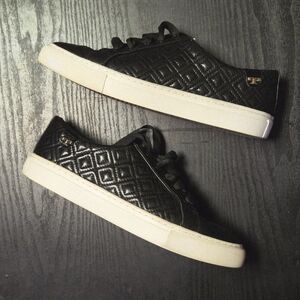 Tory Burch Black Quilted Sneakers Size 7.5 M